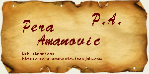 Pera Amanović vizit kartica